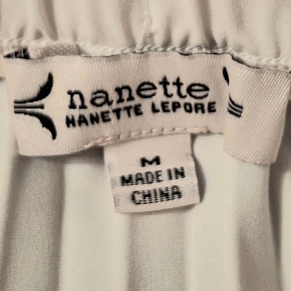 Nanette Lepore Pleated Lace Cream Midi A-Line Full Pull-on Skirt Women Medium - Picture 8 of 14